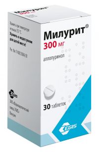 Милурит (аллопуринол) 300мг таблетки №30 (EGIS PHARMACEUTICALS PLC_2)