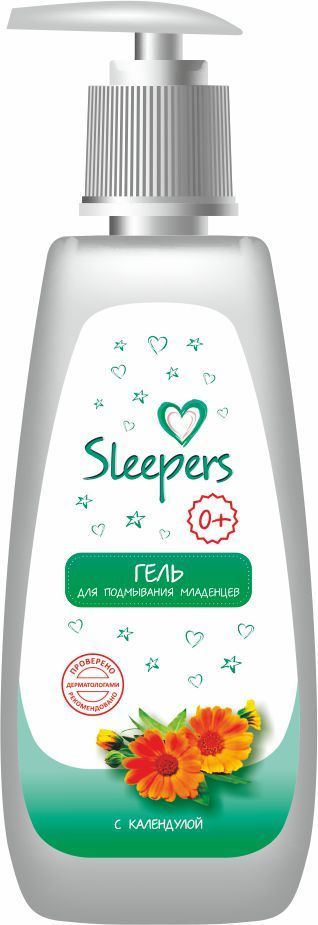 Sleepers (слиперс) гель для подмывания младенцев с календулой 400мл (Аванта оао)