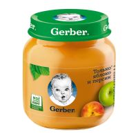 Gerber (Гербер) пюре 130г яблоко персик (GERBER PRODUCTS COMPANY)