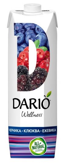Dario Wellness (Дарио велнес) нектар 0,95л черника клюква ежевика фруктоза (САНФРУТ ООО)