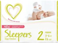 Sleepers (Слиперс) подгузники 2 №26 мини 3-6кг (ONTEX)