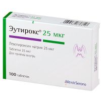 Эутирокс 25мкг таблетки №100 (MERCK KGAA_2)
