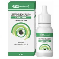 Ципрофлоксацин-оптик 0,3% 5мл капли глазн. №1 фл.-кап. (ЛЕККО ФФ ЗАО)