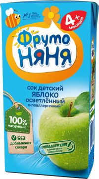 Фрутоняня сок 200мл яблоко осветл. б/сахара (ЛЕБЕДЯНСКИЙ ОАО)