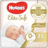 Huggies (хаггис) подгузники elite soft №25 0+ до 3,5 кг (КИМБЕРЛИ-КЛАРК ООО)