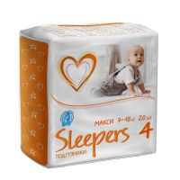 Sleepers (Слиперс) подгузники 4 №20 макси 7-18кг (ОНТЭКС РУ ООО)
