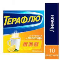 Терафлю 22.1г порошок для раствора для приёма внутрь №10 пакетики лимон (DELPHARM ORLEANS)