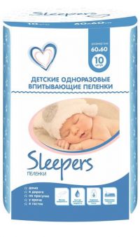 Sleepers (слиперс) пеленки №10 60*60см (ОНТЭКС РУ ООО)