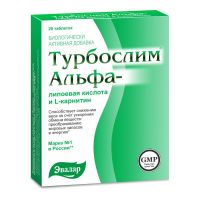 Турбослим альфа-липоевая кислота и l-карнитин таб. №20 (ЭВАЛАР ЗАО)