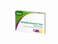 Ципрофлоксацин-тева 500мг таблетки покрытые оболочкой №10 (TEVA PHARMACEUTICAL WORKS PRIVATE CO.)