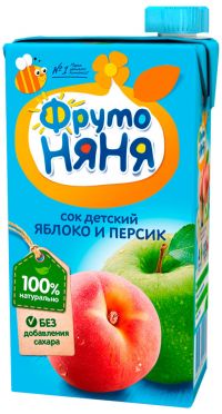 Фрутоняня сок 500мл яблоко персик с мякотью б/сахара (ЛЕБЕДЯНСКИЙ ОАО)