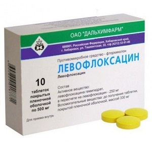Левофлоксацин 500мг таб.п/об. №10 по цене от 561.35 руб в Уфе, купить Левофлоксацин 500мг таб.п/об. №10 (Дальхимфарм оао) в аптеке Фармленд, инструкция по применению, отзывы
